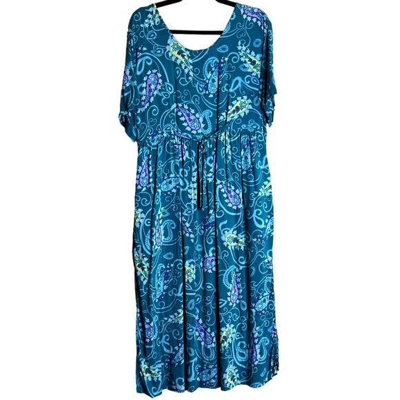Diane Von Furstenberg Color Authority Maxi Sun Dress Women S / M Floral Paisley - Picture 2 of 9